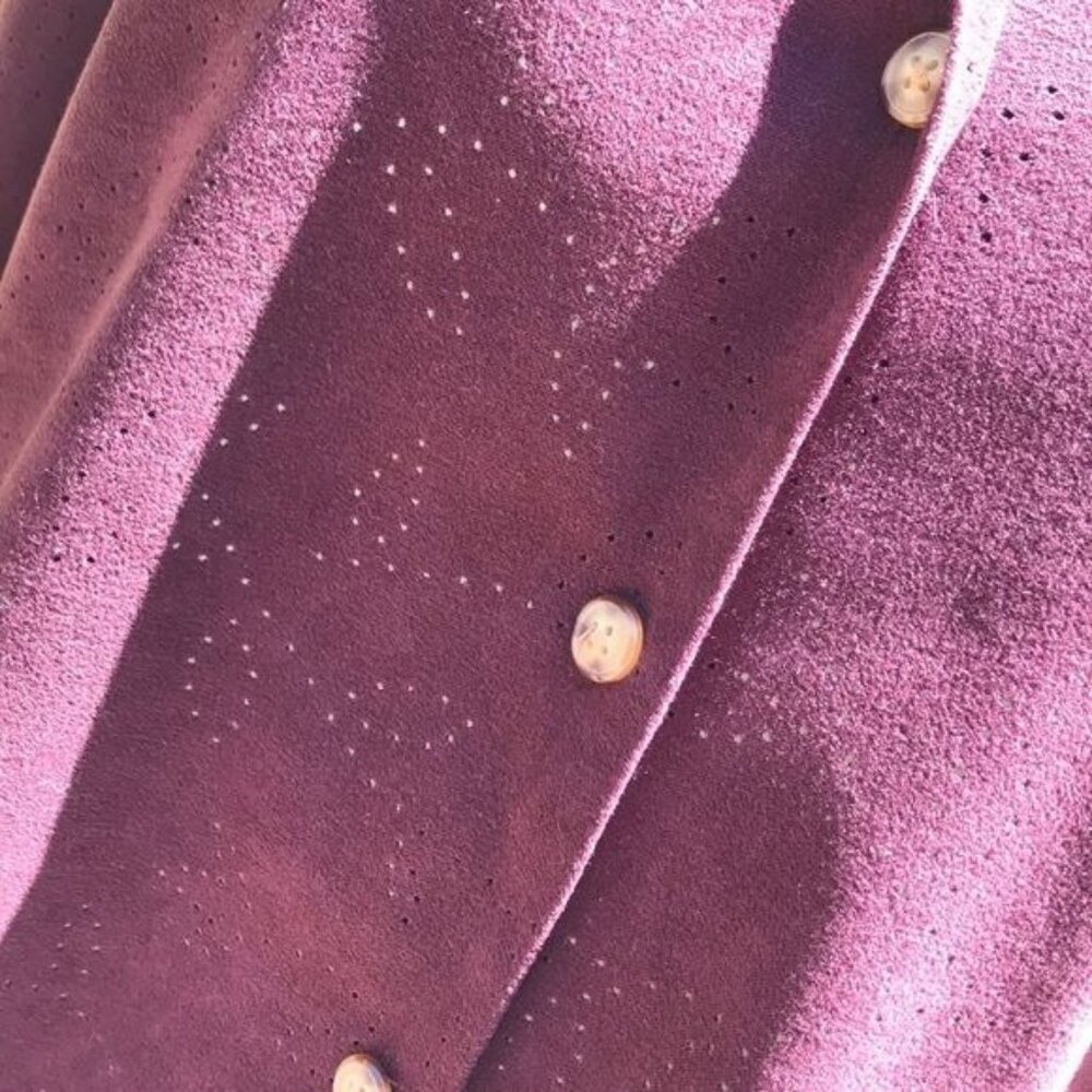 Vintage Classic Elements Maroon Button Down Blous… - image 5